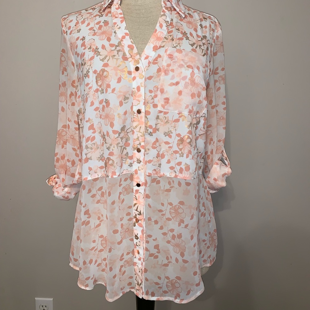 Candies button down floral top small